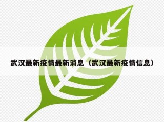 武汉最新疫情最新消息（武汉最新疫情信息）