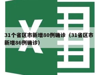 31个省区市新增80例确诊（31省区市 新增86例确诊）